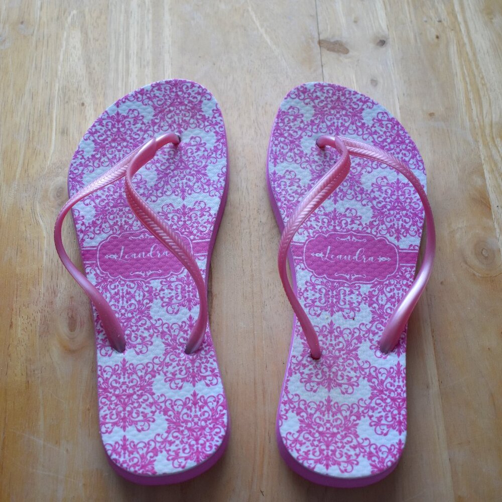 Leandra Pink Flip Flops Size 37/8